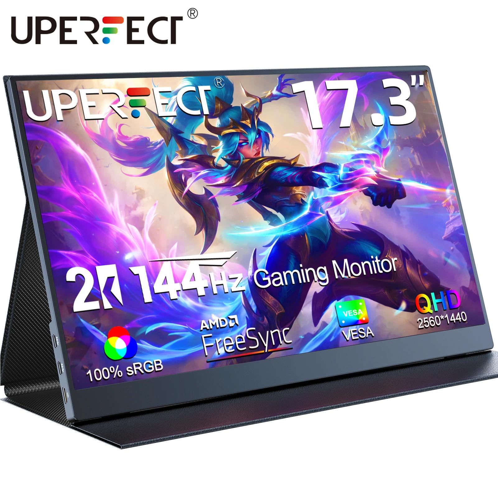 UPERFECT 17.3 ġ 2K 144Hz USB C HDMI ǻ  ÷, FreeSync 2560x1440 HDR IPS ޴ , Ʈ PC ȭ  ܼ  ũ